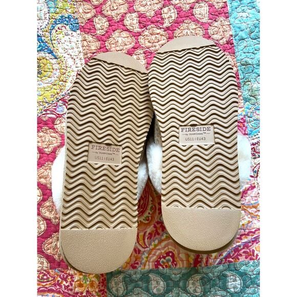 Dearfoam Fireside NWT Leopard Slippers Shearling Scuff Size 11 Women's - Picture 6 of 9
